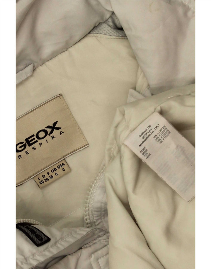 Geox Veste matelassée surdimensionnée à capuche pour femme UK 6 XS Blanc Polyester