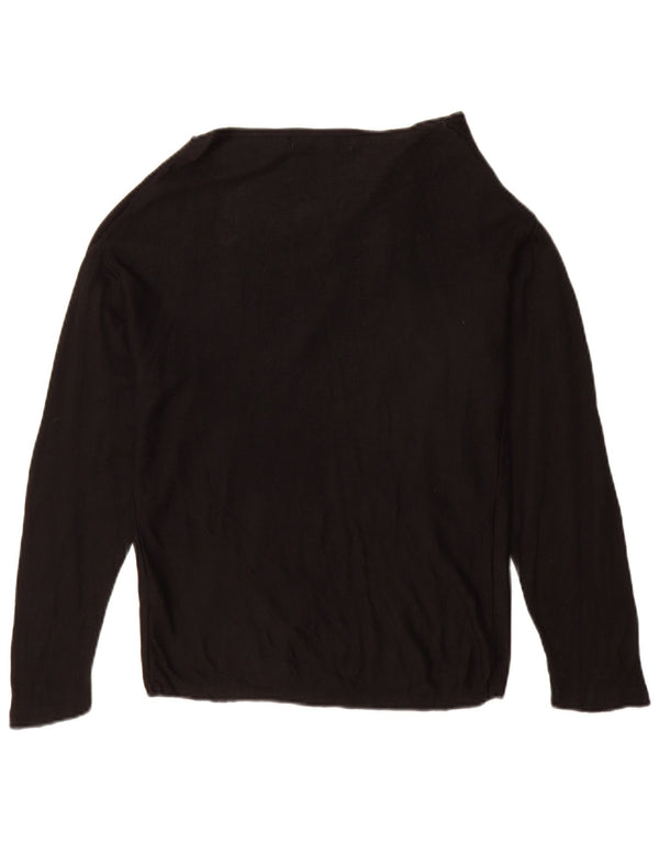 Zara Femme Top Manches Longues UK 44 Medium Noir Viscose