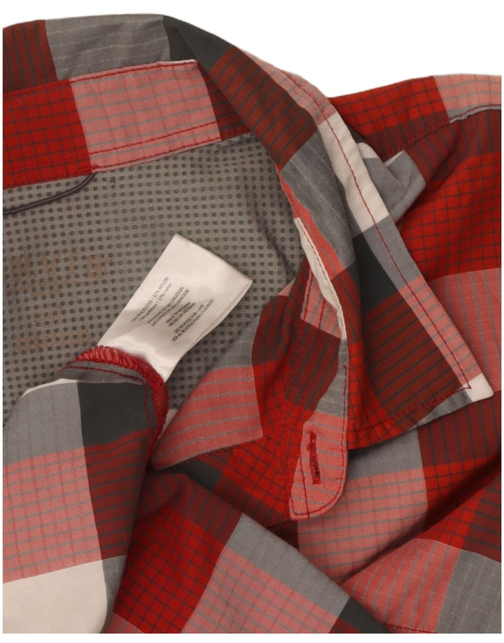ORVIS Mens Short Sleeve Shirt 2XL Red Check Polyester