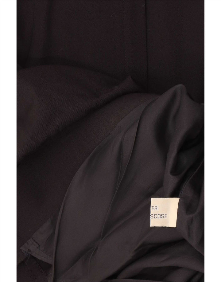 vintage Femme Taille Haute Jupe Midi W28 Moyen Noir