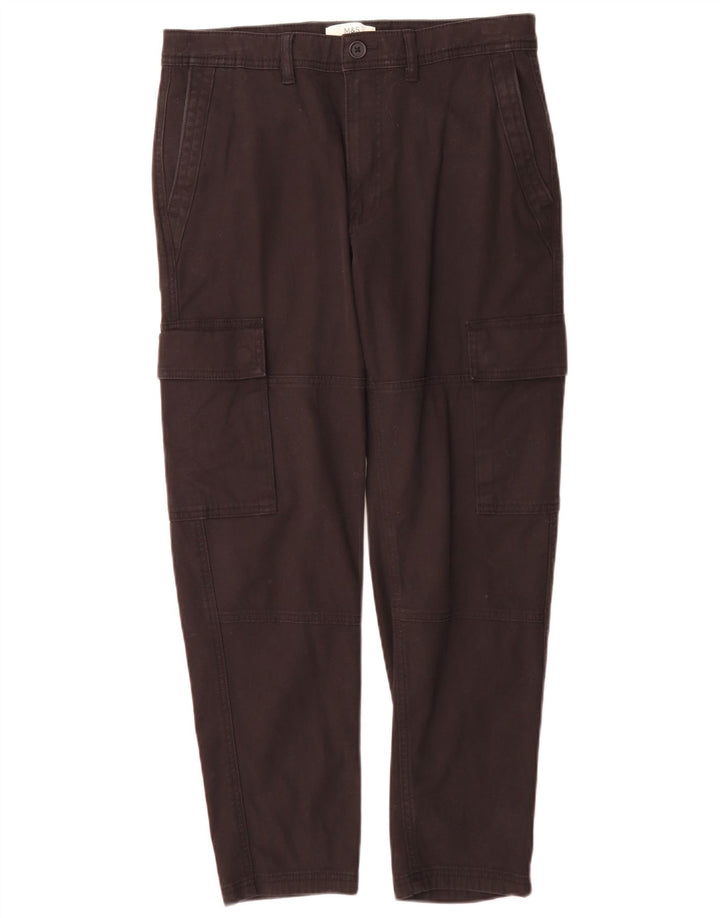 Marks & Spencer Pantalon Cargo Homme W30 L290 Coton Noir