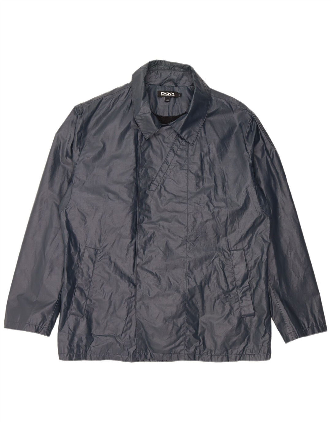 DKNY Veste de Pluie Homme UK 42 XL Bleu Marine Coton