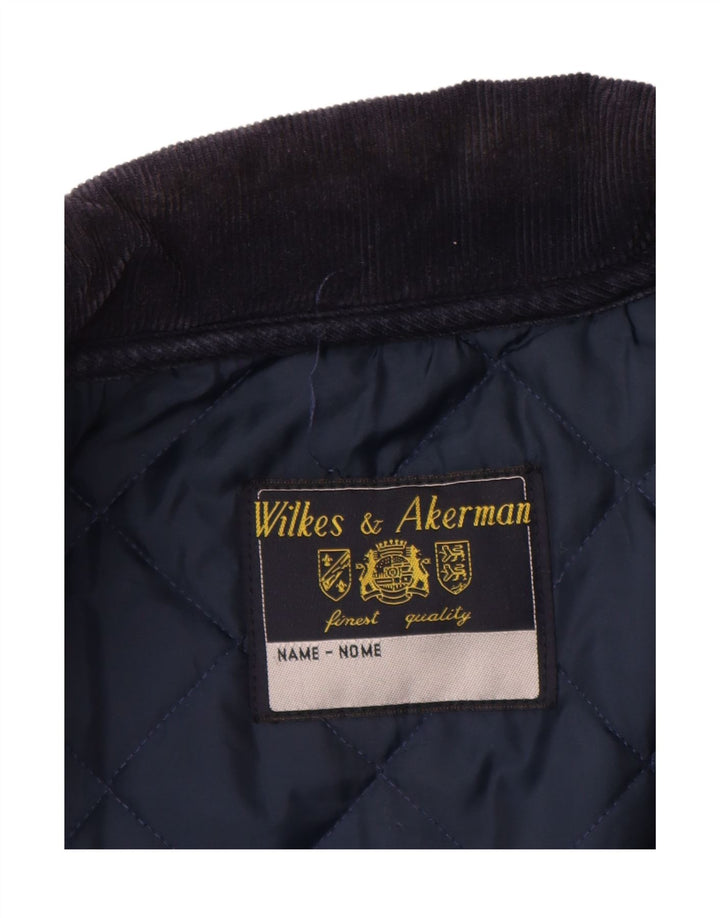 WILKES&AKERMAN Veste matelassée pour homme UK 40 Large Bleu Marine Polyamide