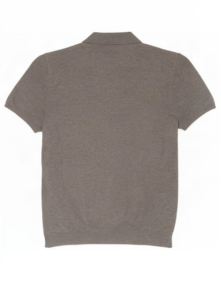 Zara Pull à manches courtes et col boutonné pour homme Gris moyen