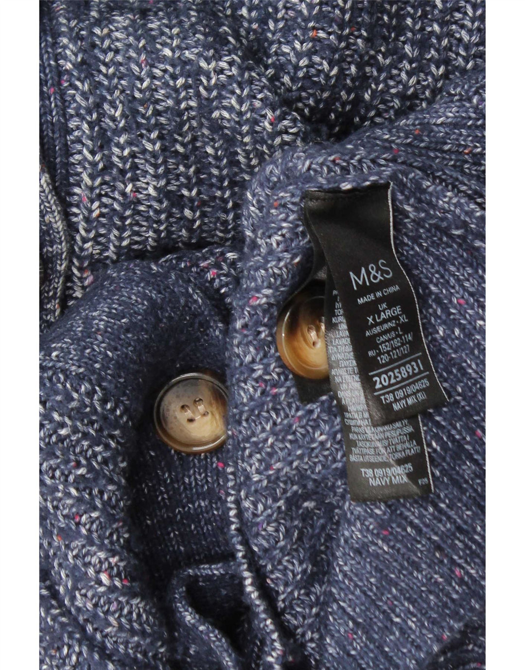 Marks & Spencer Pull cardigan surdimensionné pour femme UK 18 XL Bleu moucheté