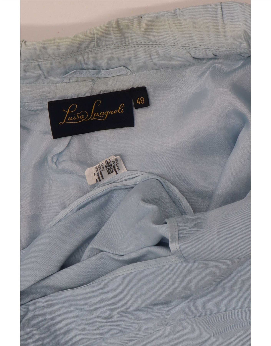 Luisa Spagnoli Veste Blazer 3 Boutons Femme IT 48 XL Bleu Coton