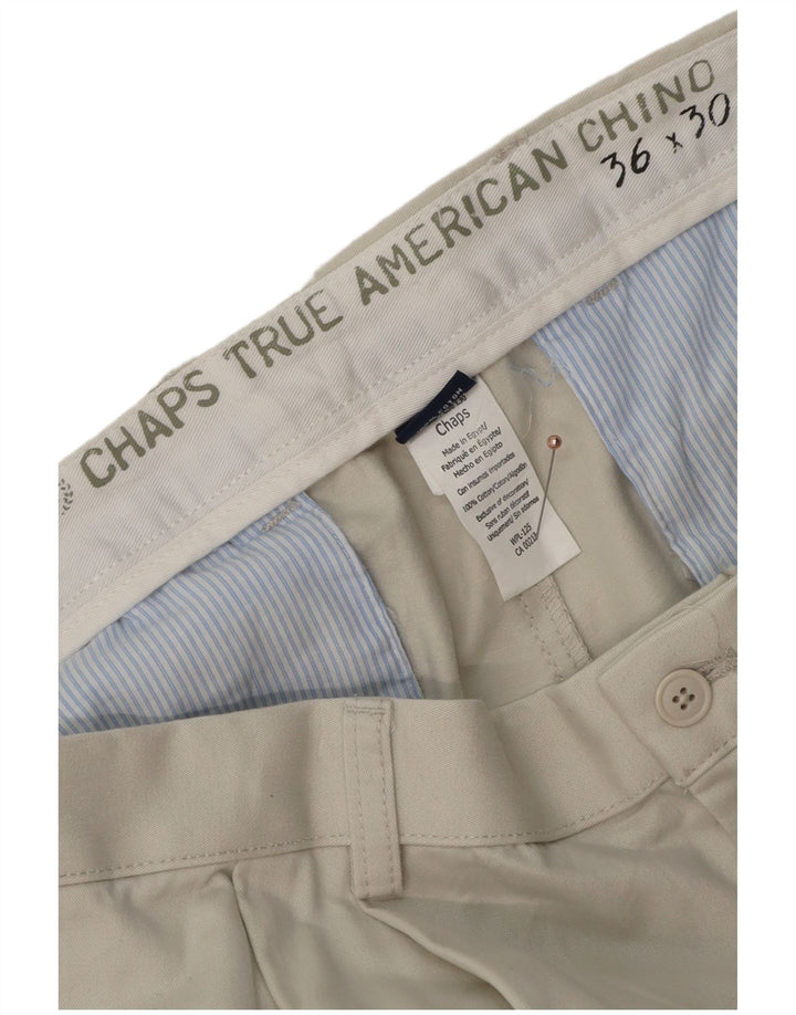CHAPS Pantalon Chino Pegged Homme W36 L30 Coton Blanc