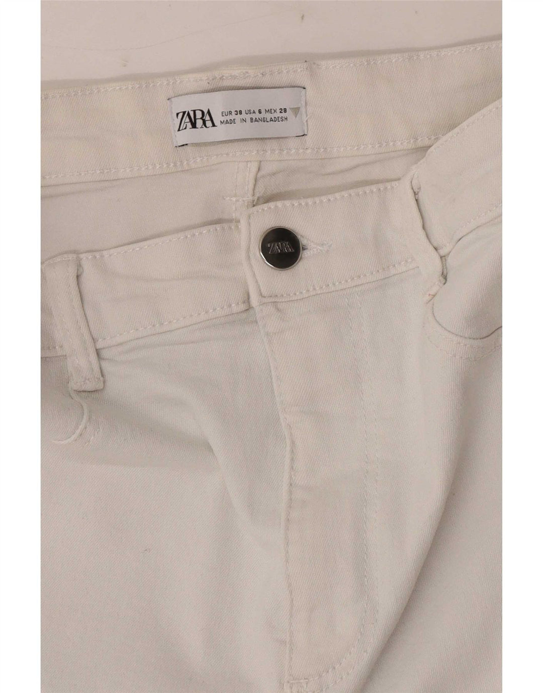 Zara Jean Jegging Femme EU 38 Petit W28 L28 Blanc