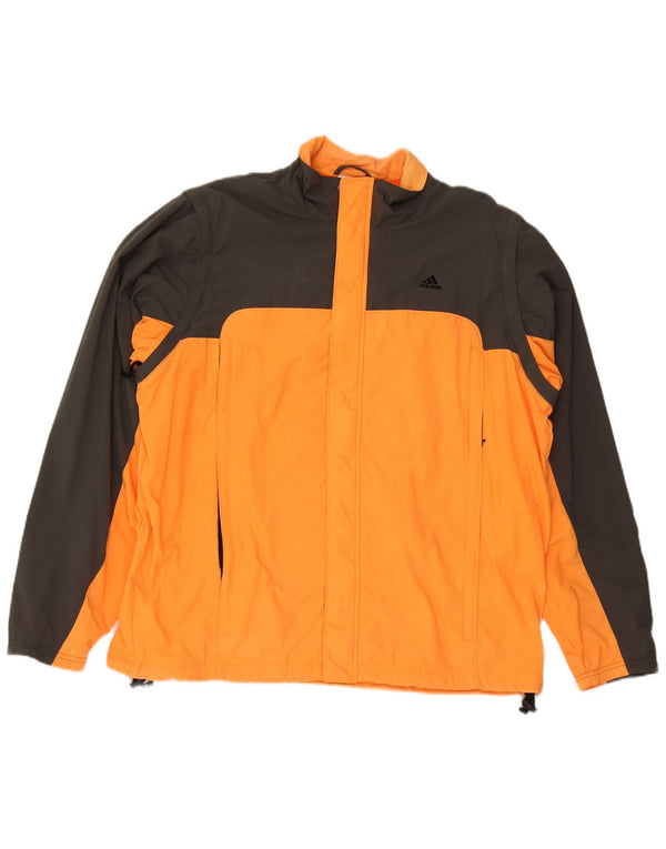 Adidas Veste de pluie pour homme UK 42 XL Orange Colourblock Polyester