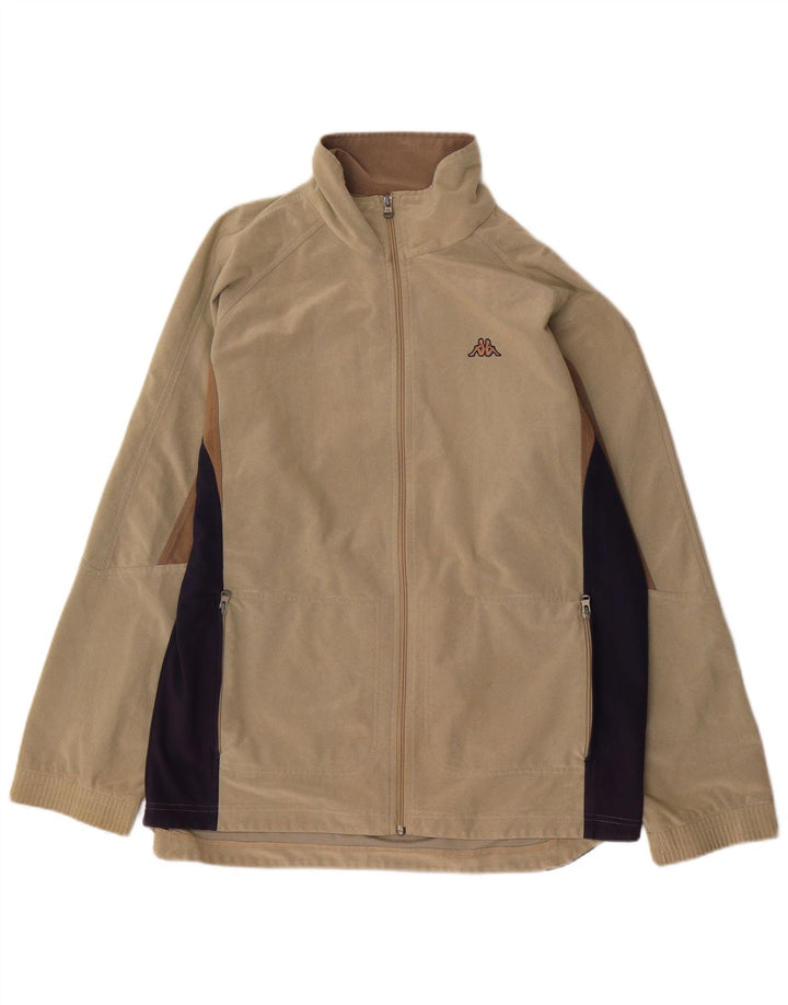 Kappa Veste de survêtement pour homme Large Beige Colorblock Polyester