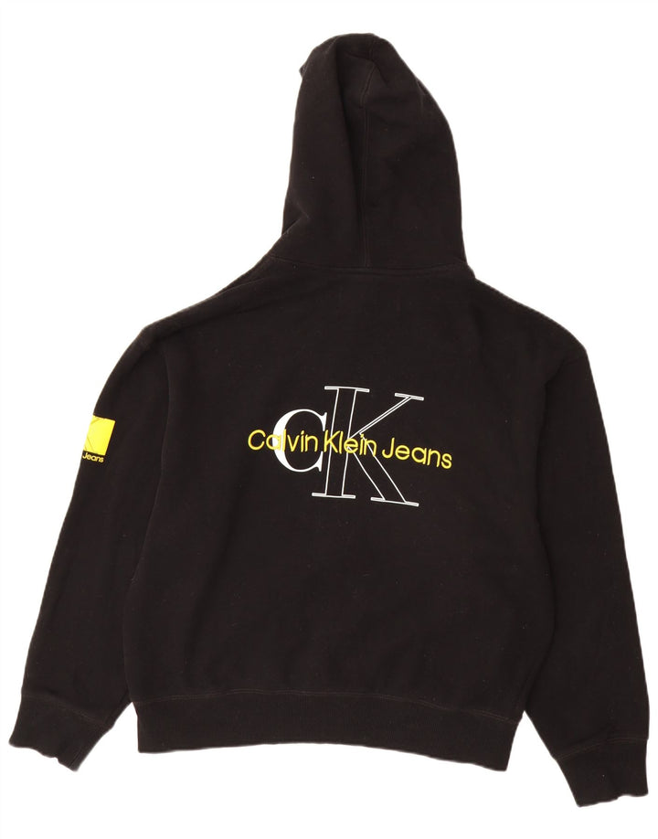 CALVIN KLEIN JEANS Pull à Capuche Graphique Homme Noir Moyen Coton