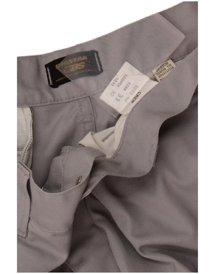 BIG STAR Pantalon Cargo Droit Homme W33 L32 Gris Coton