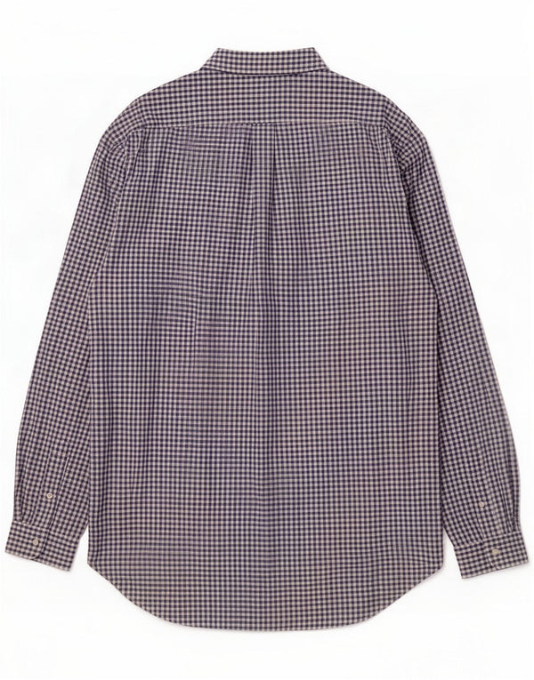 Ralph Lauren Mens Tall Classic Fit Shirt 2XL Navy Blue Gingham Cotton