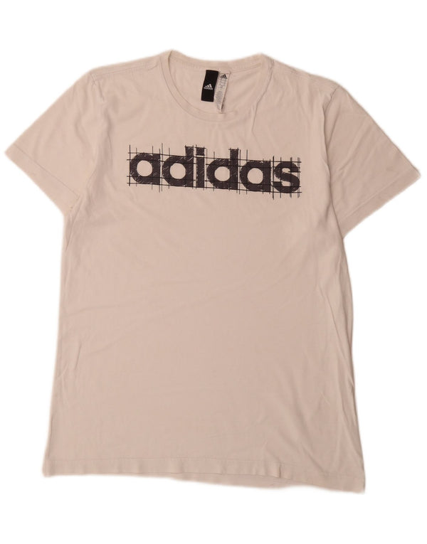 Adidas T-shirt graphique pour homme en coton blanc moyen