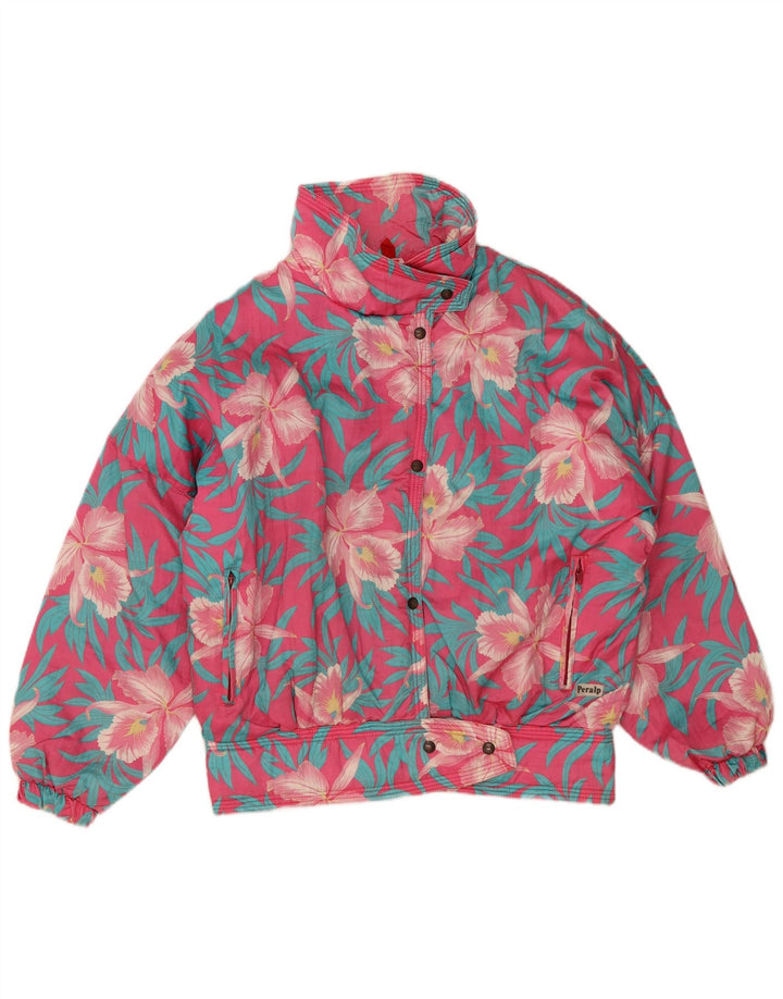 Peralp Veste de ski coupe-vent surdimensionnée pour femme IT 38 XS Rose Floral Polyester