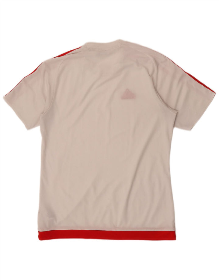 Adidas Hommes Climalite T-Shirt Haut Moyen Blanc Colorblock Polyester
