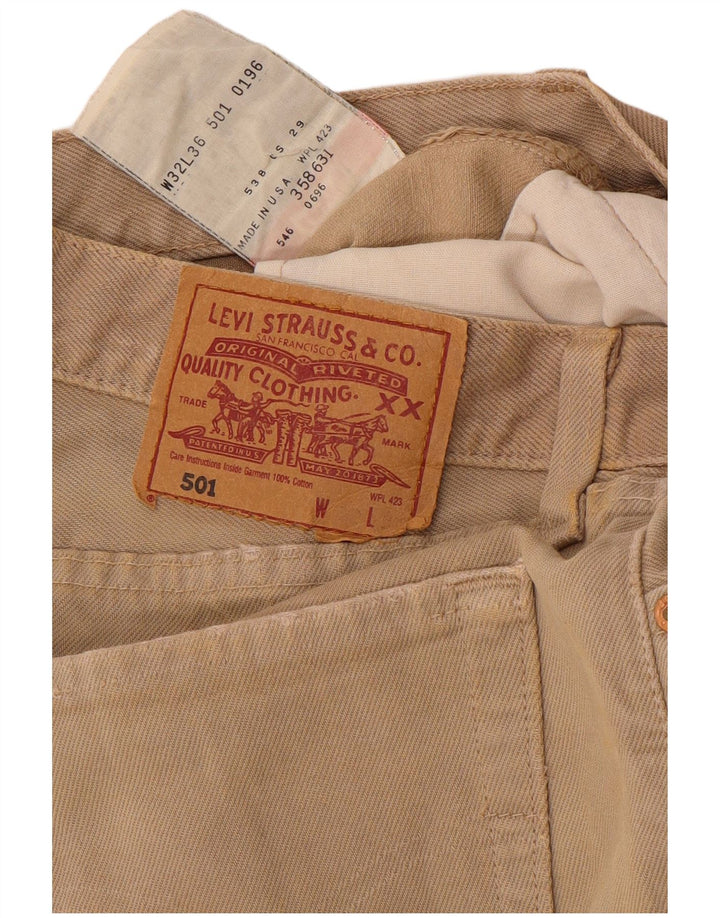 LEVI'S Short en Jean 501 Homme W32 Beige Moyen Coton