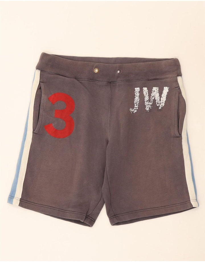 Jack Wills Short de Sport Graphique Homme Gris Moyen en Coton Colorblock