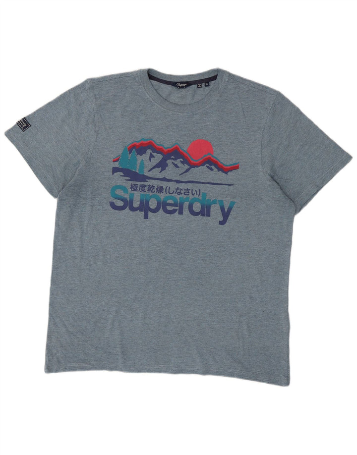 Superdry T-Shirt Graphique Homme XL Bleu