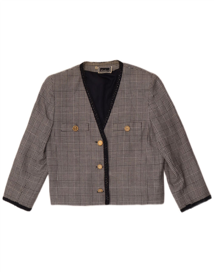 Luisa Spagnoli Veste blazer à manches 3/4 pour femme IT 44 Gris moyen