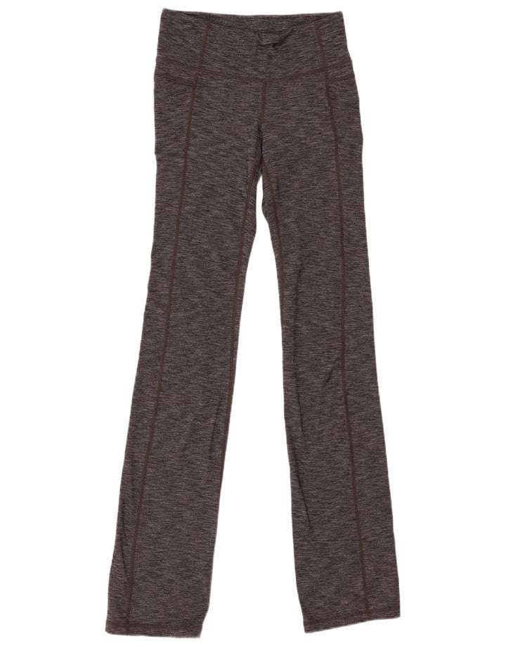 ATHLETA Leggings Femme UK 8 Petit Nylon Gris Moucheté