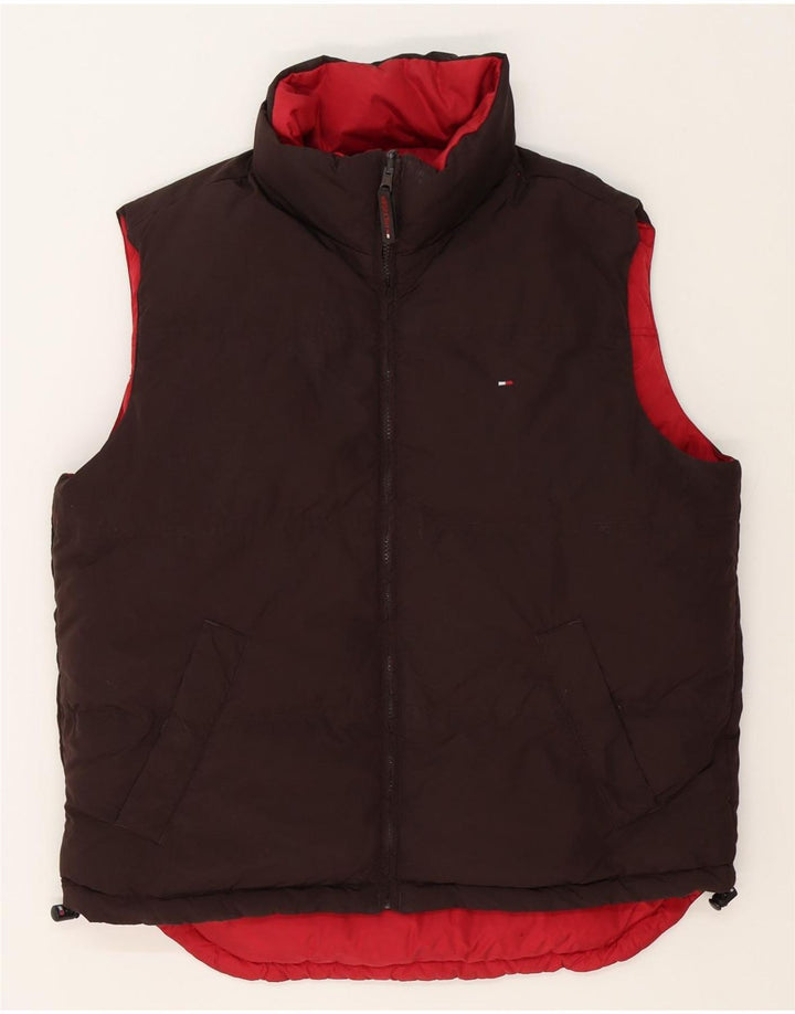 Tommy Hilfiger Gilet rembourré réversible pour homme UK 38 Rouge moyen Polyester