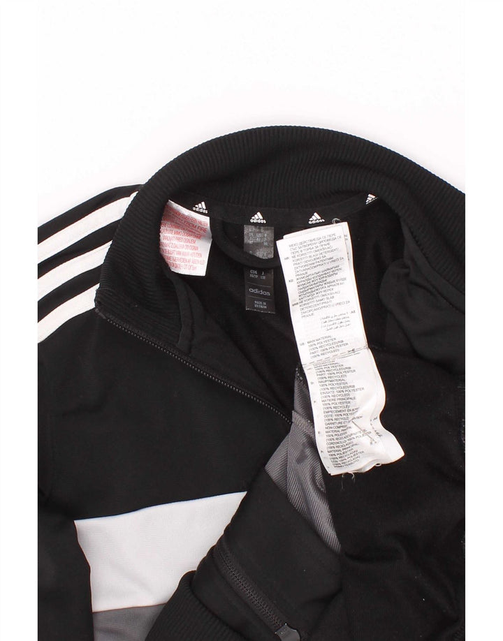 Adidas Veste de survêtement pour garçon 7-8 ans Noir Colourblock Polyester