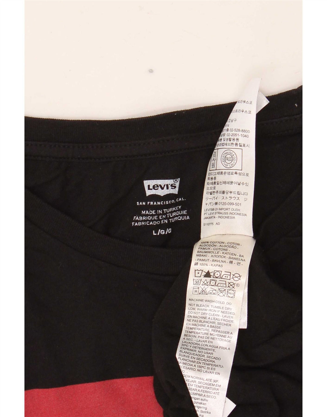 Levi's Haut Graphique à Manches Longues Homme Noir Large Coton