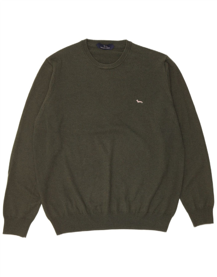 Harmont & Blaine Pull col rond homme XL laine verte