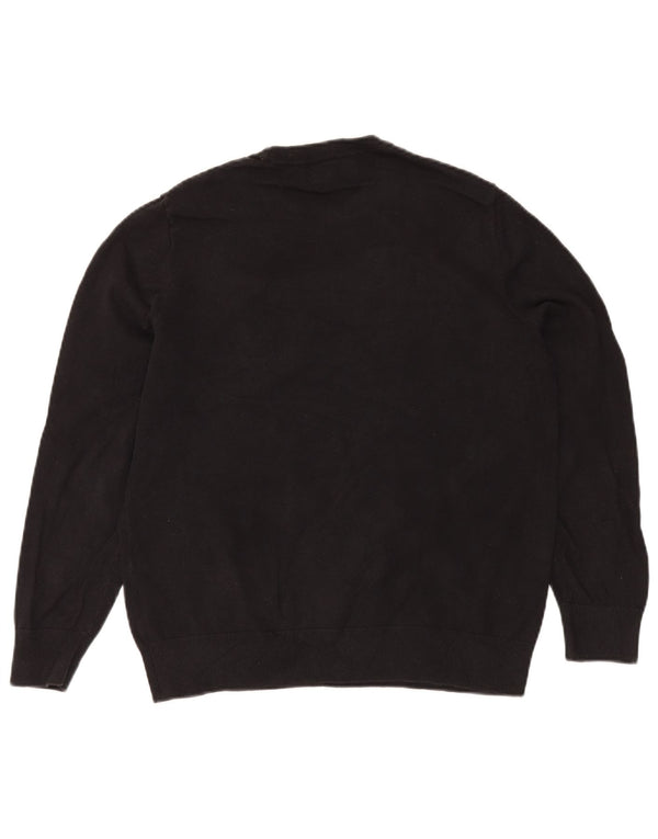 Nautica Pull à col rond pour homme en coton rayé noir moyen