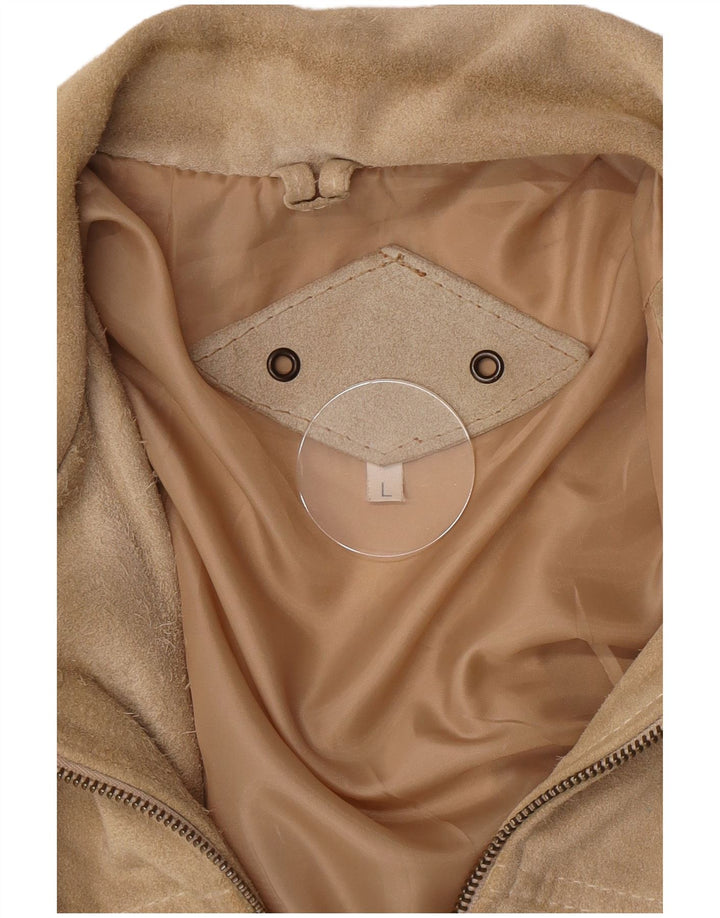 veste en daim homme vintage UK 40 Grand Beige