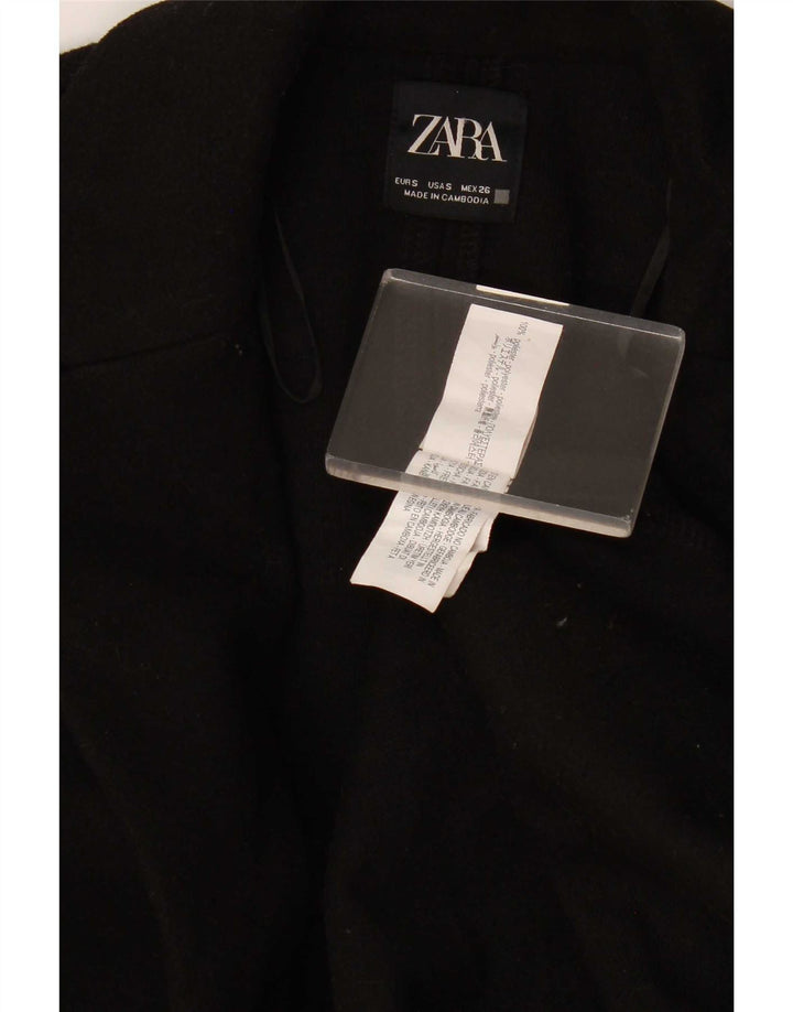 Zara Femme Pardessus UK 10 Petit Noir Polyester