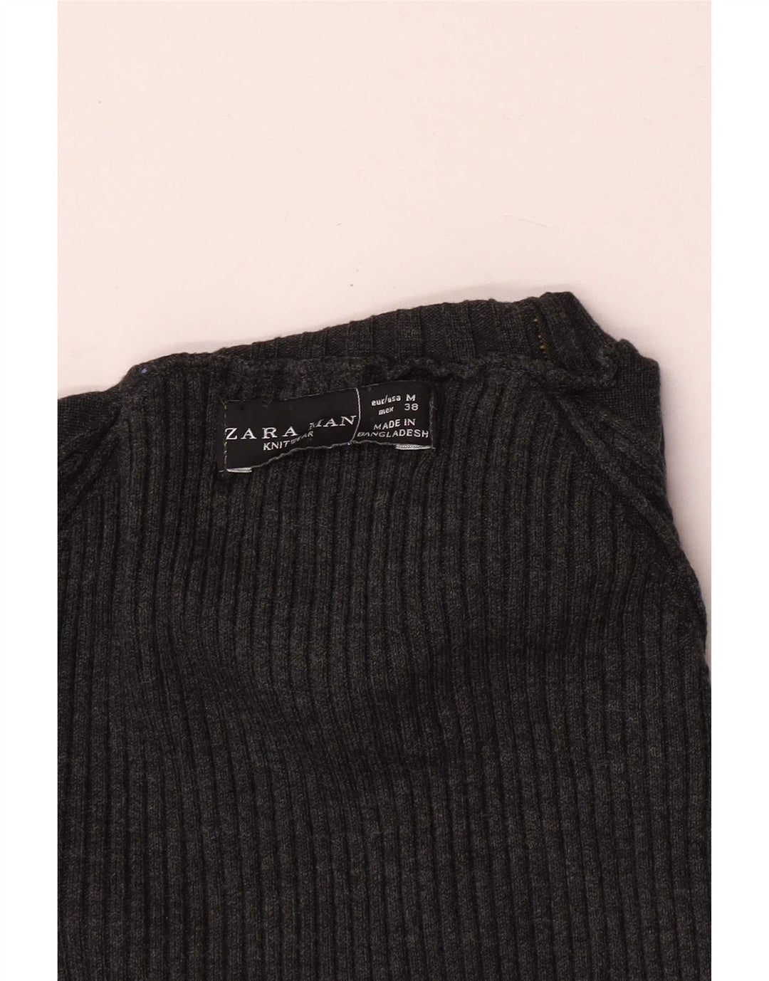 Zara Pull Col Roulé Homme Gris Moyen