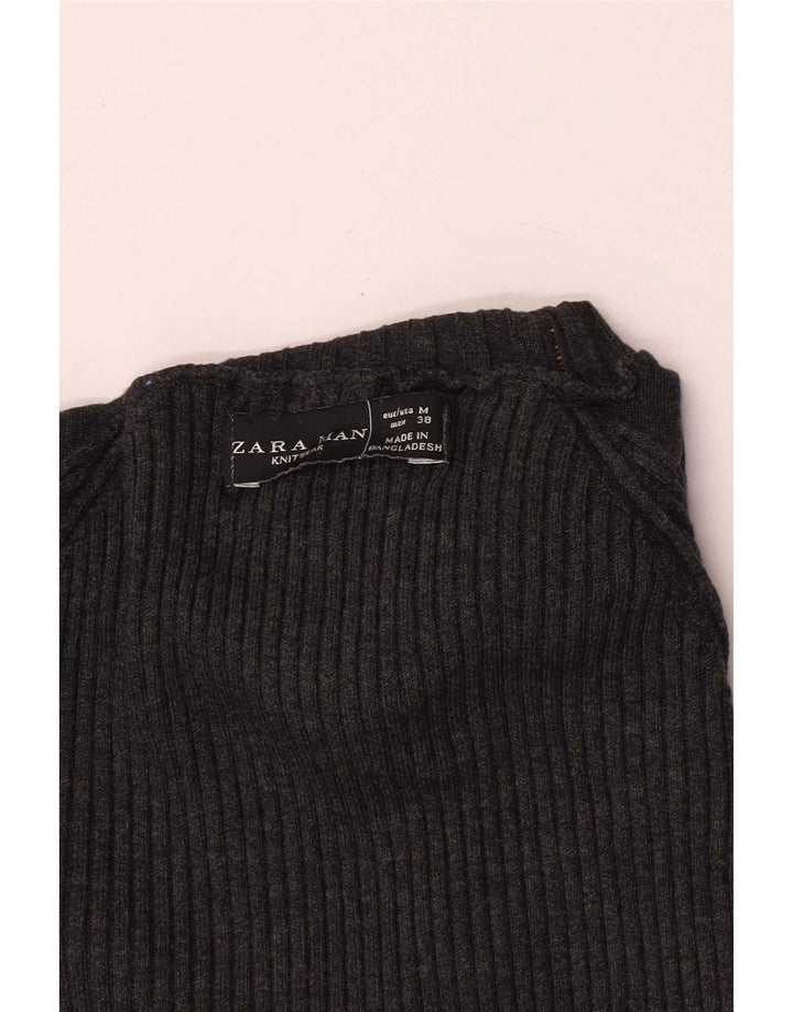 Zara Pull Col Roulé Homme Gris Moyen
