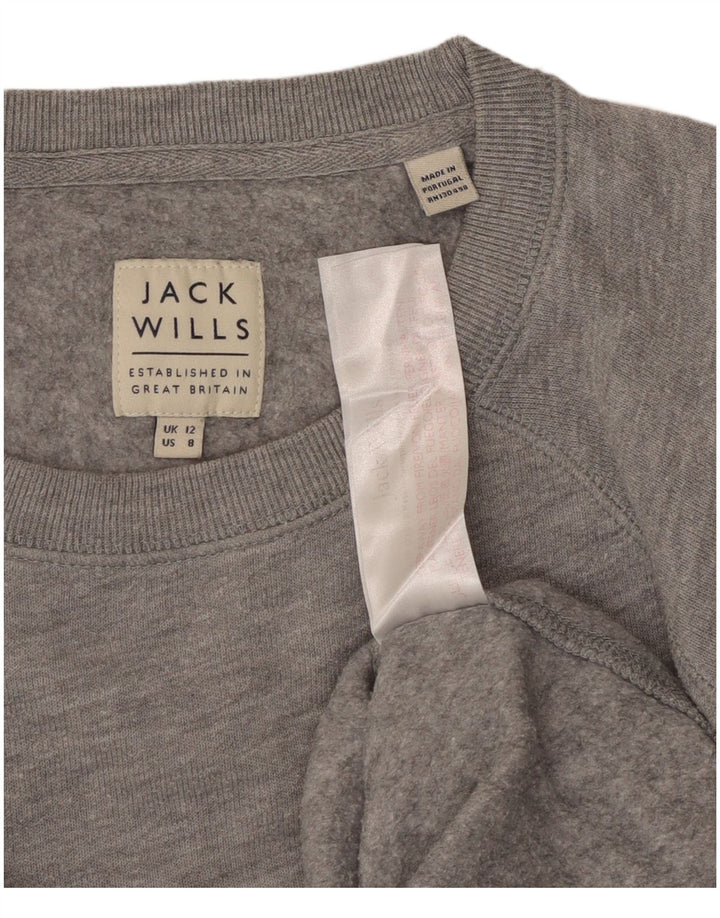 Jack Wills Sweat-shirt pour femme UK 12 Gris moyen Coton