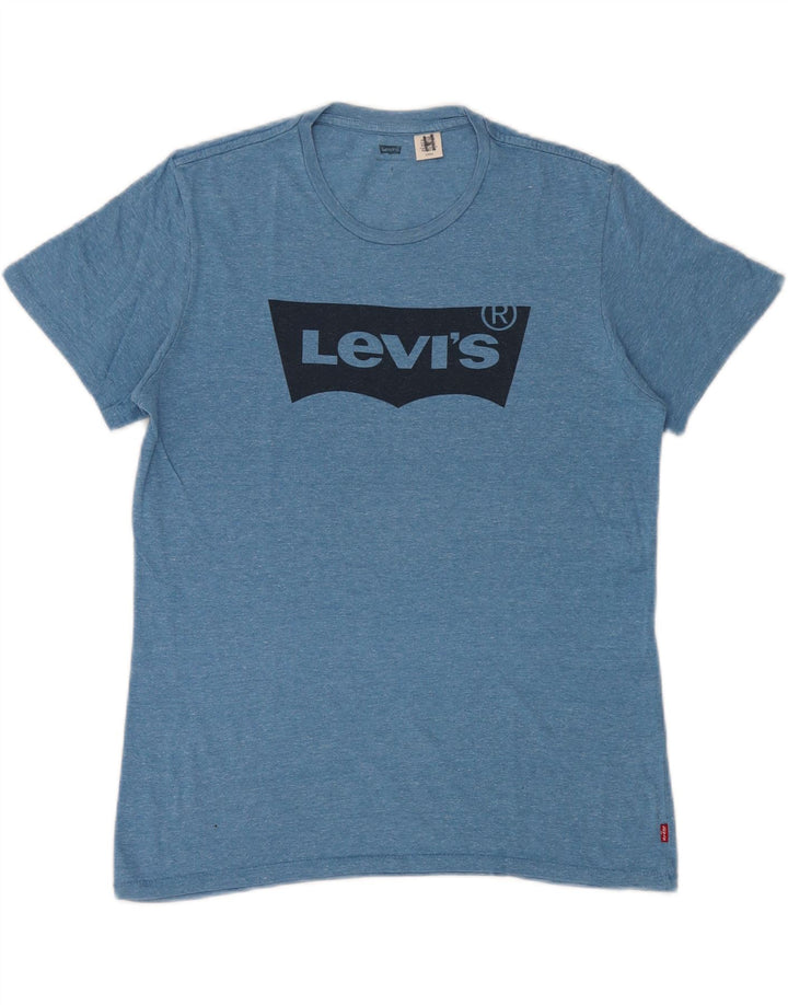 Levi's Tee-Shirt Graphique Homme Small Bleu Moucheté