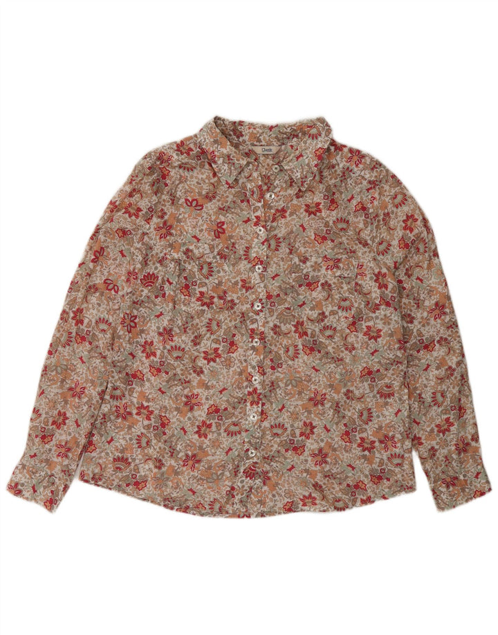 Marks & Spencer Chemise Femme UK 14 Grand Coton Floral Multicolore