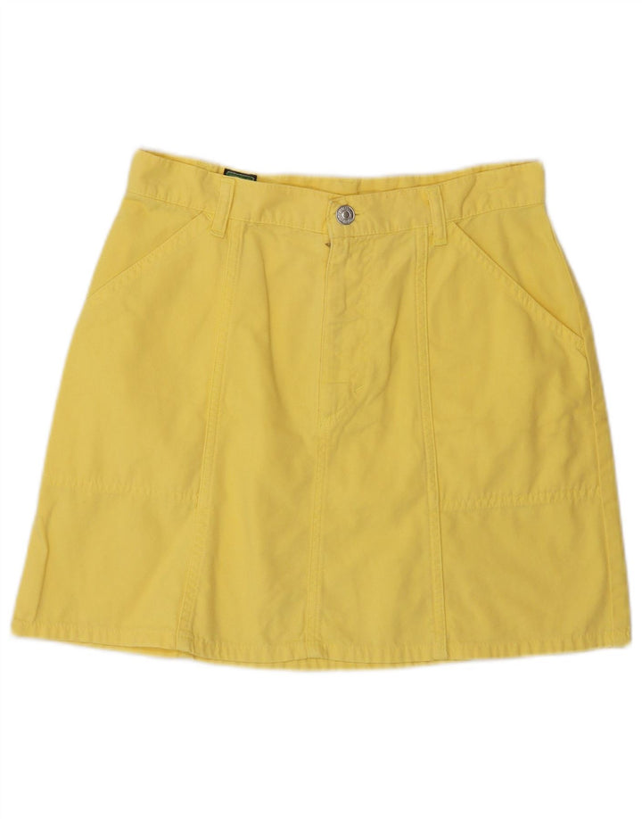 Benetton Mini Jupe Femme IT 44 Medium W28 Jaune Coton