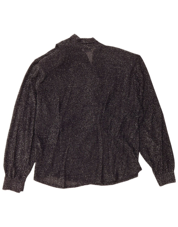 Giulia Galanti Chemisier à manches longues pour femme UK 14 Medium Noir Moucheté