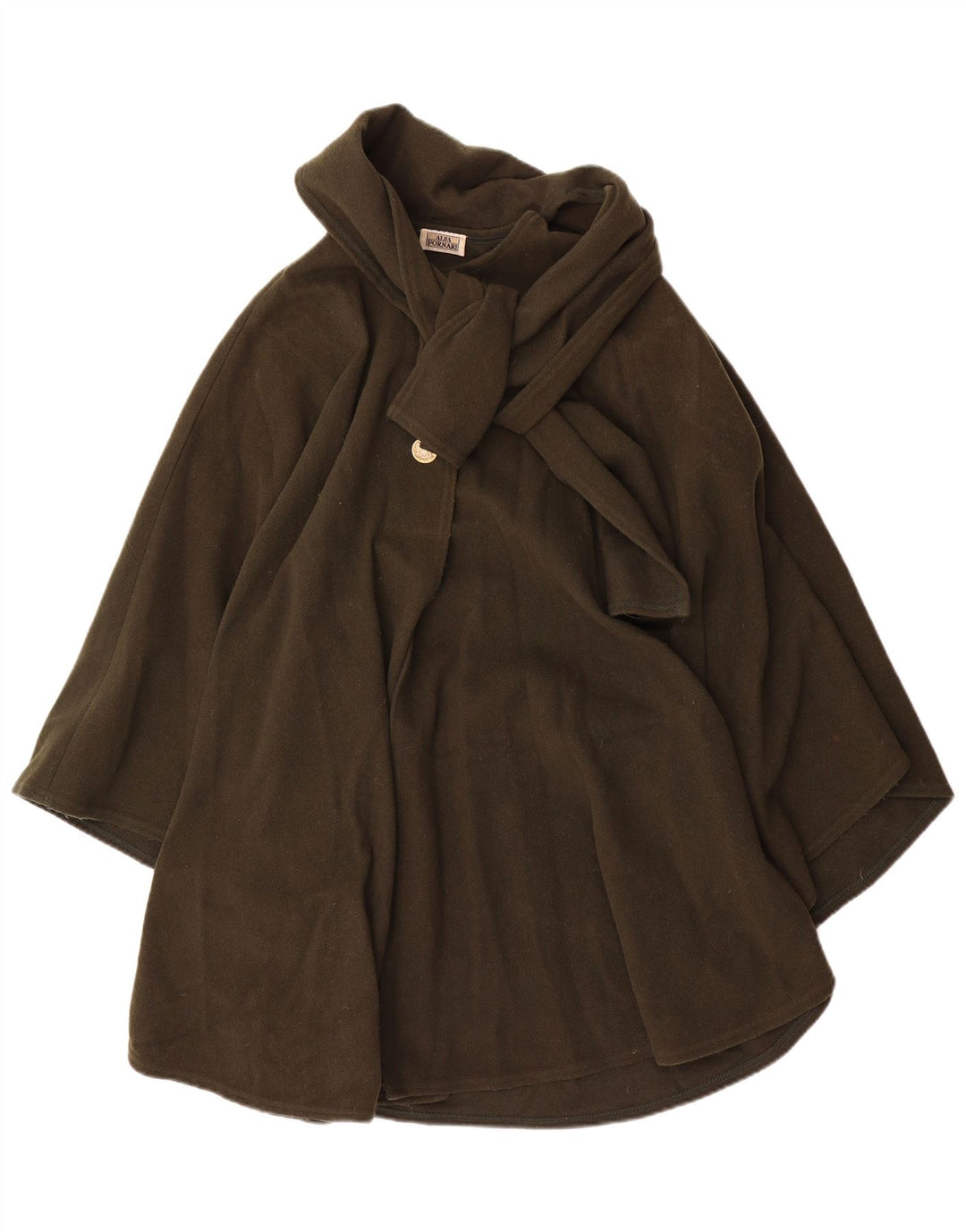 Alba Fornari Manteau Poncho Femme Taille Unique Laine Kaki