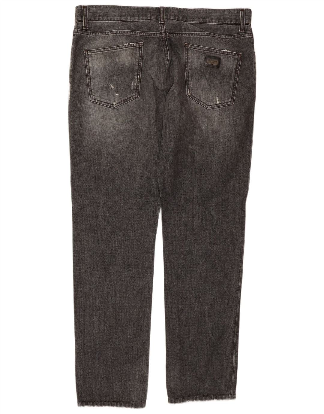 Dolce & Gabbana Jean droit vieilli pour femme IT 50 XL W36 L32 Gris