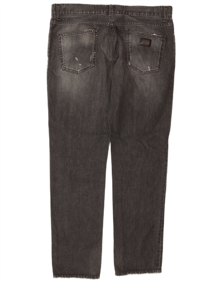 Dolce & Gabbana Jean droit vieilli pour femme IT 50 XL W36 L32 Gris