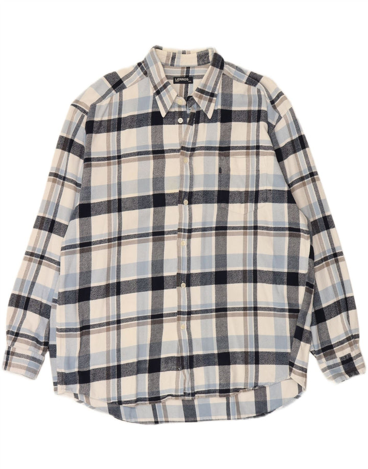 LERROS Mens Flannel Shirt 2XL Multicoloured Check Cotton Vintage Lerros and Second-Hand Lerros from Messina Hembry 