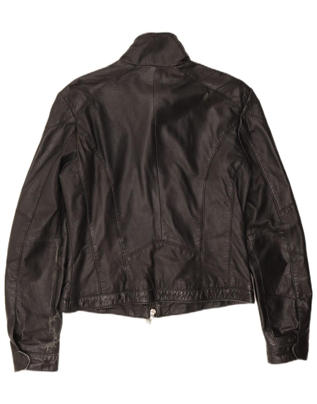 Gipsy Veste de motard en cuir pour femme UK 14 Cuir noir moyen