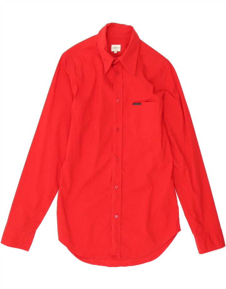CALVIN KLEIN JEANS Mens Shirt Medium Red Cotton Vintage Calvin Klein Jeans and Second-Hand Calvin Klein Jeans from Messina Hembry 