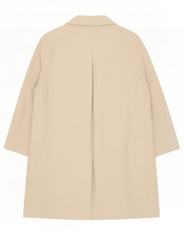 Benetton Pardessus Femme UK 12 Lin Beige Moyen