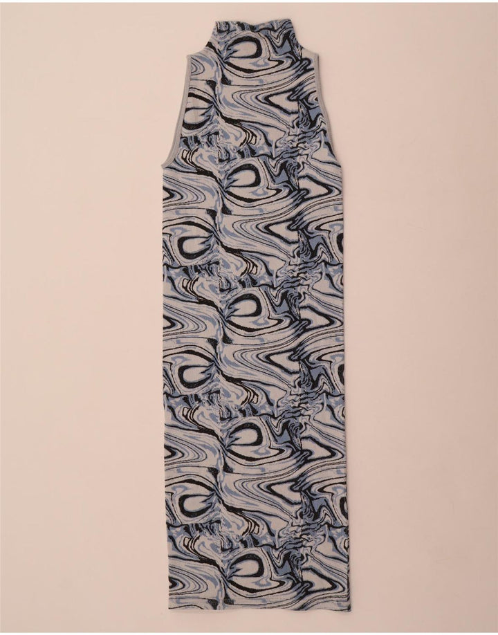 Zara Robe moulante sans manches à motif abstrait pour femme UK 4 XS Multicolore