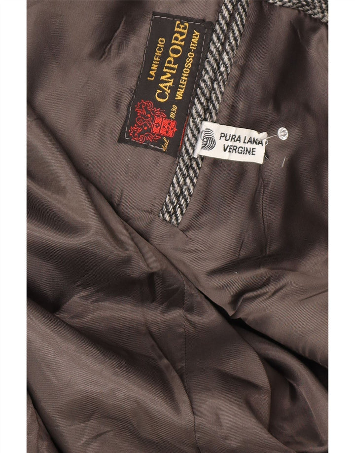Lanificio Campore Veste Blazer 2 Boutons pour Homme UK 40 Grand Gris à Chevrons