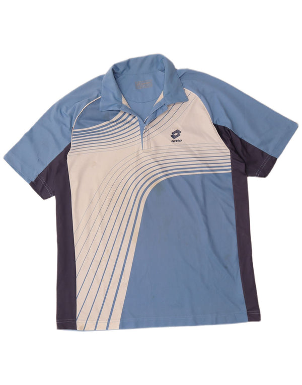 Lotto Polo Col Zippé Homme XL Bleu Colorblock Polyester