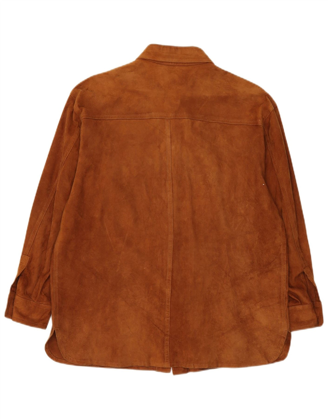 vintage Femme Surchemise Suède Chemise IT 42 Marron Moyen